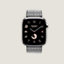 Vue: vue de face, Boîtier Series 10 & Bracelet Apple Watch Hermès Simple Tour 46 mm Toile H