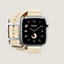 Vista: vista frontale, Cassa Series 10 & Cinturino Apple Watch Hermès Double Tour 42 mm Hapi