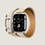 Vista: vista laterale, Cassa Series 10 & Cinturino Apple Watch Hermès Double Tour 42 mm Hapi