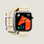 Vista: vista frontale, Cassa Series 10 & Cinturino Apple Watch Hermès Double Tour 42 mm Hapi