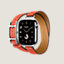 Vista: vista laterale, Cassa Series 10 & Cinturino Apple Watch Hermès Double Tour 42 mm Hapi Attelage