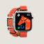 Vista: vista frontale, Cassa Series 10 & Cinturino Apple Watch Hermès Double Tour 42 mm Hapi Attelage