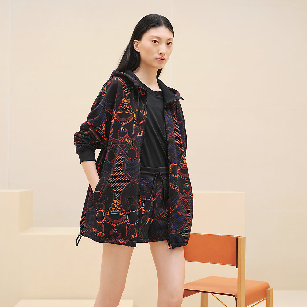 Eperon d Or Bandana oversized zipped hooded jacket Hermès Hong Kong SAR