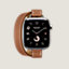 View: front, Series 10 case & Band Apple Watch Hermès Double Tour 42 mm Attelage