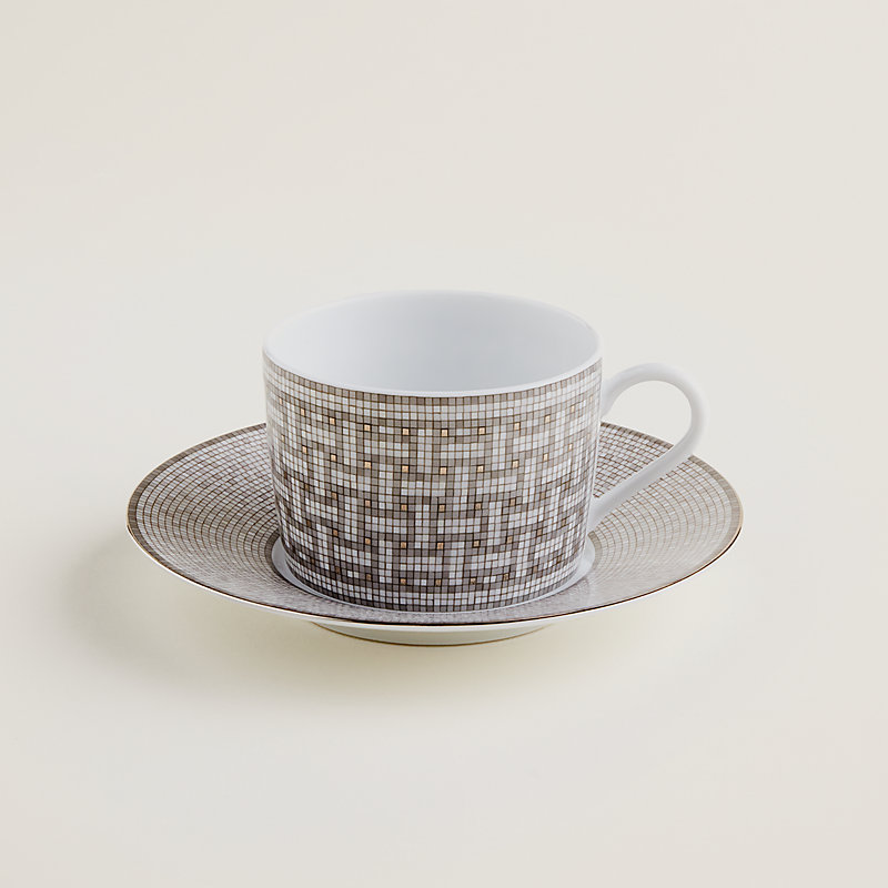 Teetasse und Untertasse Mosaïque au 24 Platin...
