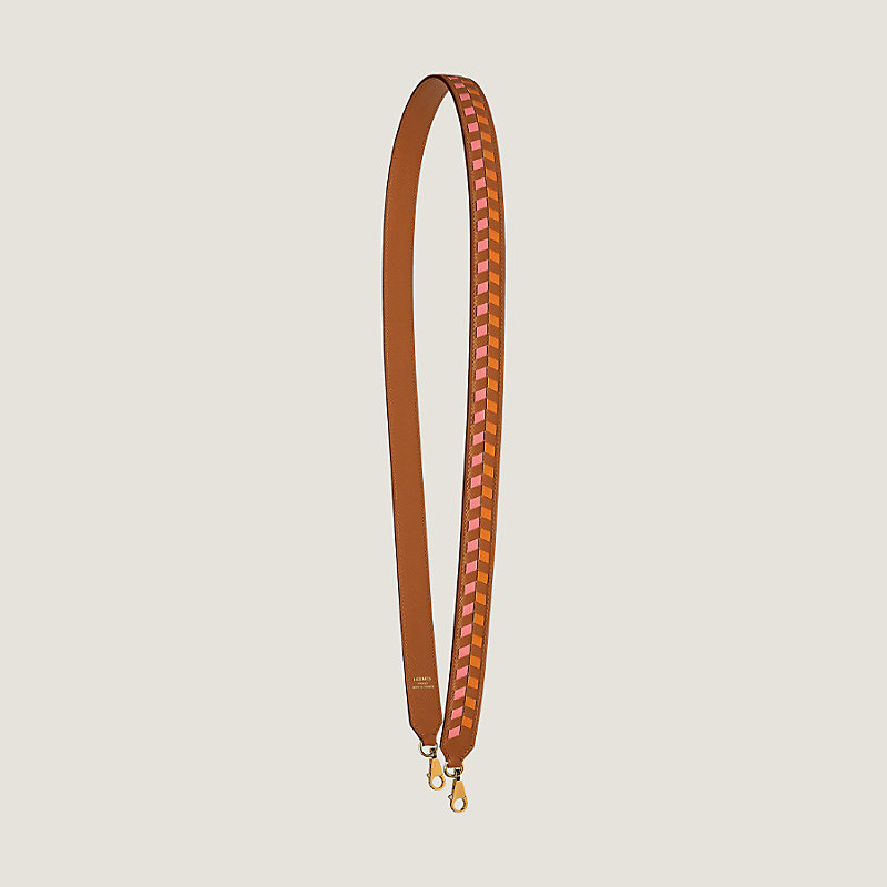 Tressage cuir chevron 25 mm bag strap
