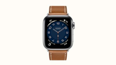 apple watch hermès stainless steel case with fauve barenia leather single tour