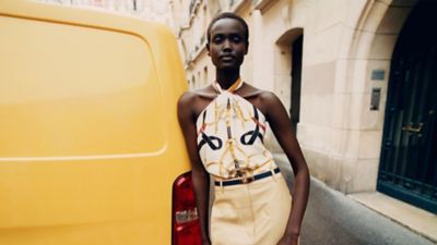 Eperon D'Or forever scarf 90 - Beige | Hermès USA