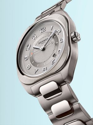 HERMES アナログ時計 シルバー/ブラウン HERMES エルメス ケリー クロシェット ウォッチ 腕時計 シルバー