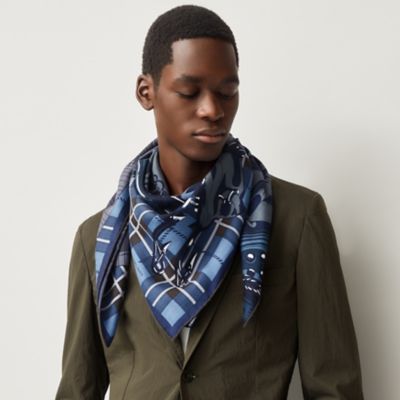 Equilibrium Mens Double Sided Checked Scarf Gift Box 