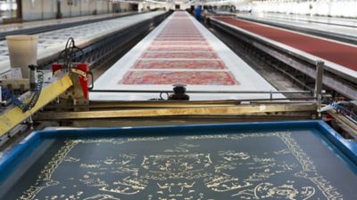 screen printing on silk scarves