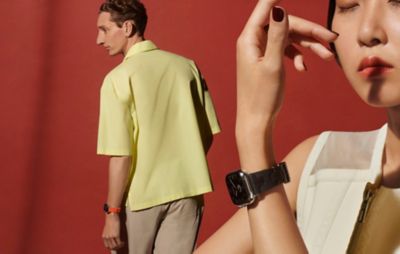 Hermès Apple Watch Single Tour Encre/Béton Swift 44mm