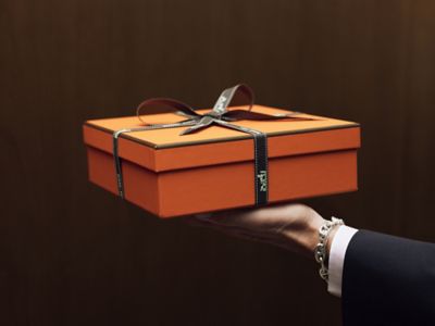 Hermes Gift in gift wrapped box