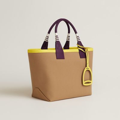 Hermes Sac Steeple Tote Printed Toile with Wood