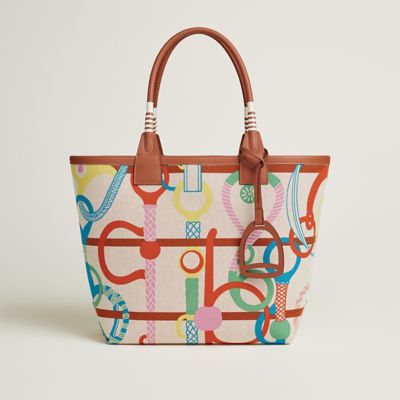 Steeple tote cloth handbag Hermès Multicolour in Cloth - 34283485