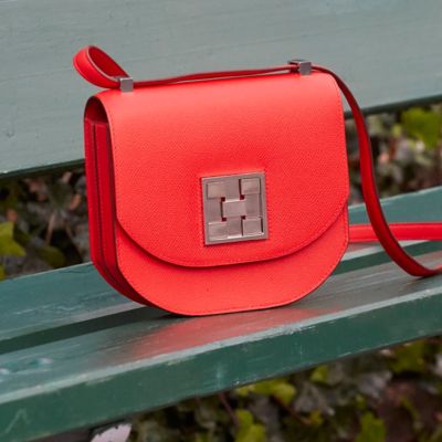 Hermès Rouge de Coeur Epsom Mosaique Handbag