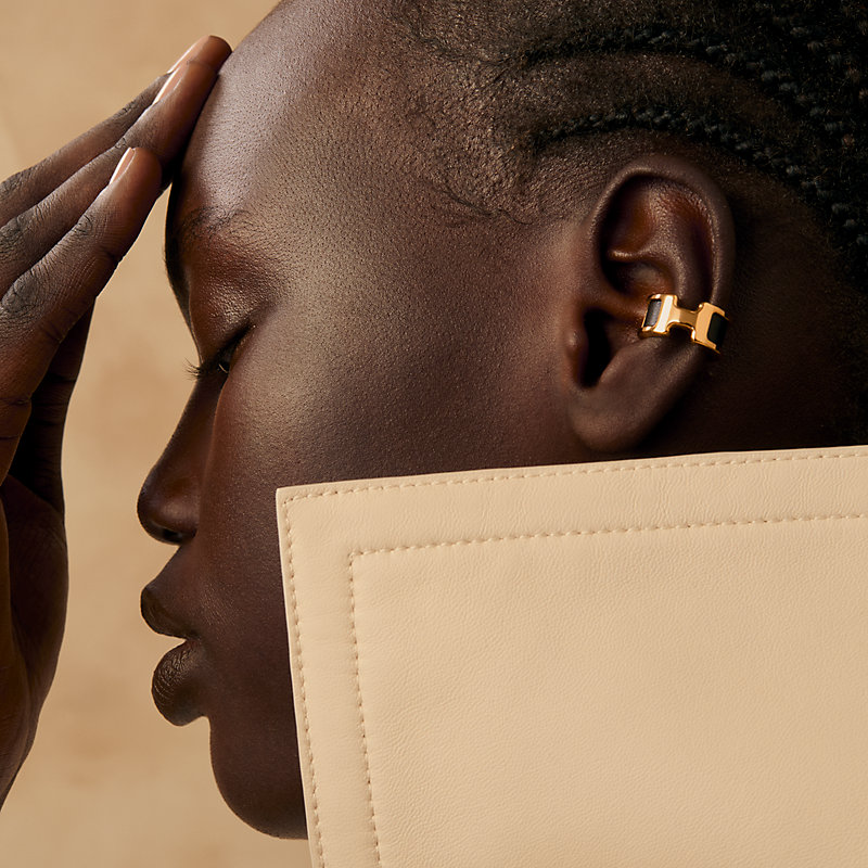 【新品未使用】エルメス イヤーカフ オランプ 片耳用 ノーアル白ゴールド金具pm 中古 HERMES エルメス オランプ PM イヤーカフ ゴールド