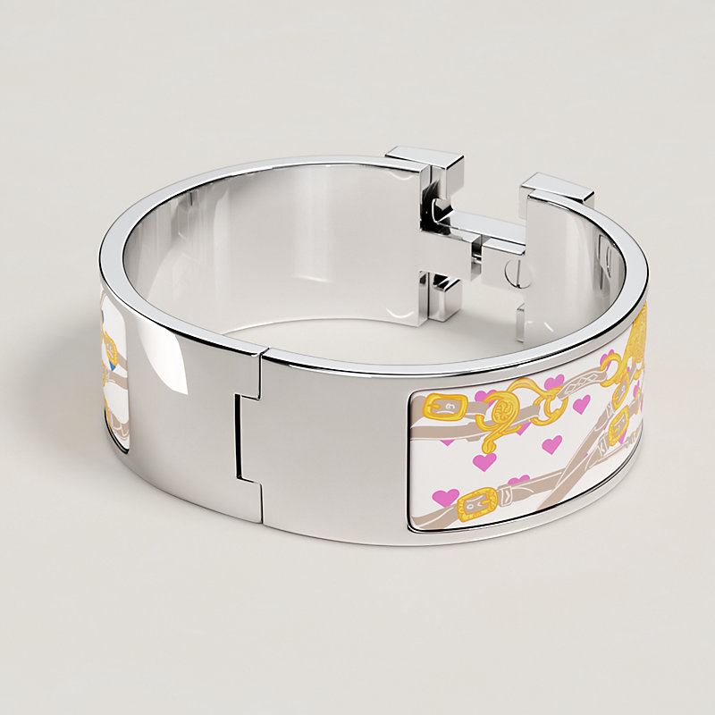 HERMES エナメルブレスレット 《クリックH》 ローズナカラット 