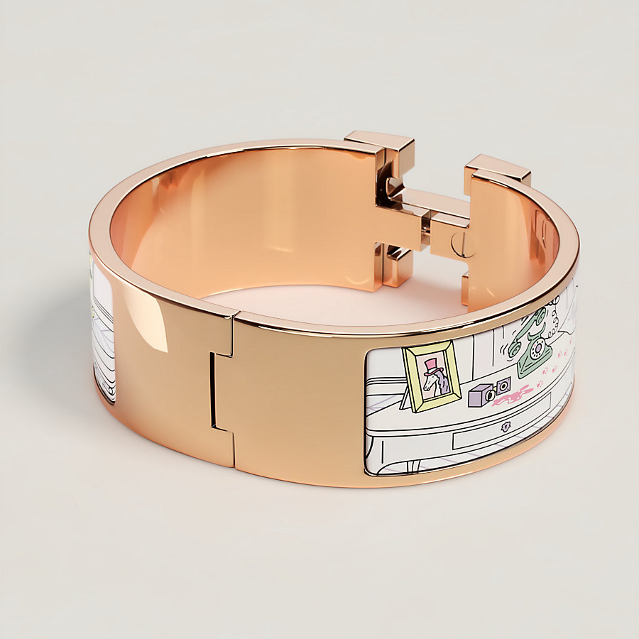 エルメス ブレスレット バングル クリックH ブラック シルバー HERMES  