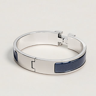 エナメルブレスレット 《クリックH/グリッター》 - ブルー | Hermès 