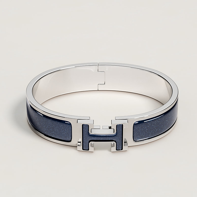 エナメルブレスレット 《クリックH/グリッター》 - ブルー | Hermès 