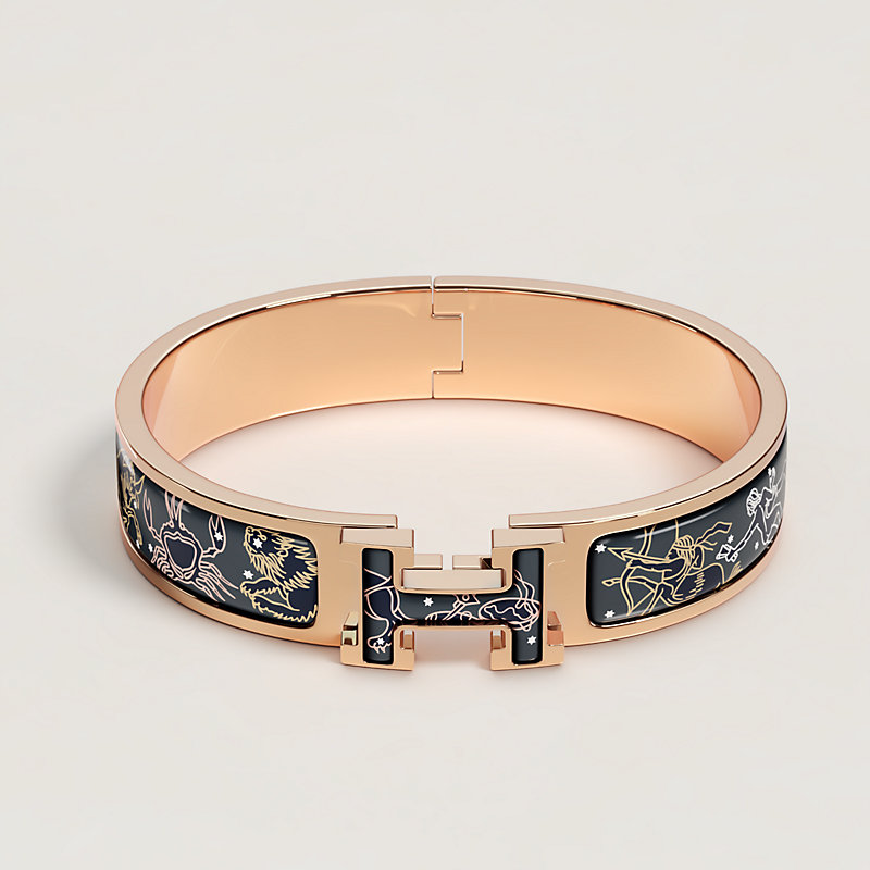 HERMES エナメルブレスレット クリックHH ゴールド T5 エナメル 