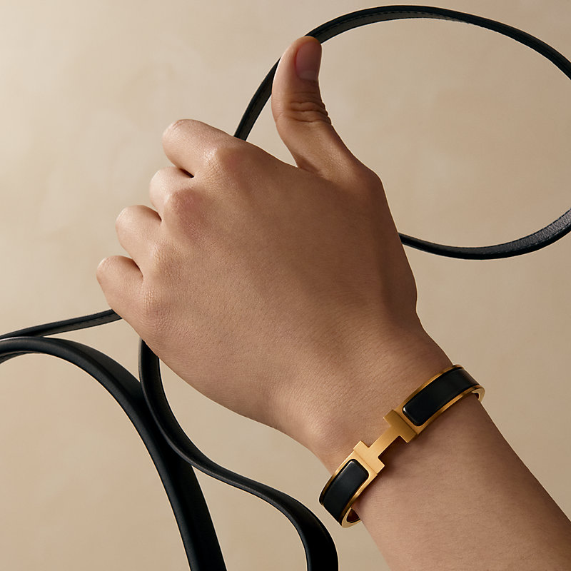 HERMES エナメルブレスレット クリックHH ゴールド T5 エナメル 