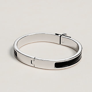 HERMES エナメルブレスレット 《ミニ・クリック・ケリー》 PM 黒 RG 