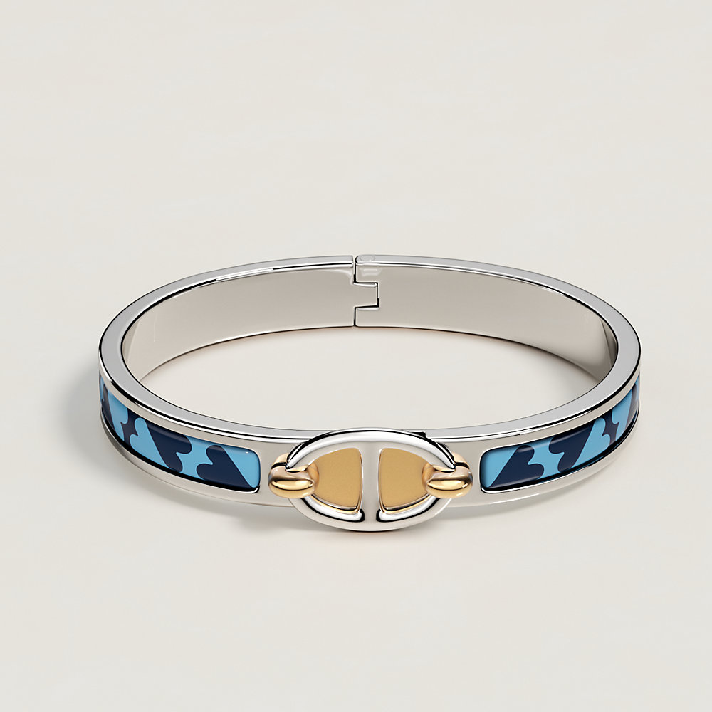 HERMES エルメスエナメルブレスレットミニクリックシェーヌダングル
