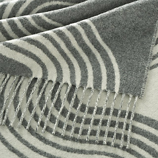 カシミヤマフラー 《カザック・ヴァーグ》 - グレー | Hermès  