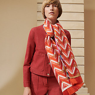 カシミヤマフラー 《シェヴロン・ズーム》 | Hermès - エルメス-公式サイト 