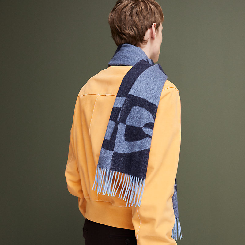 エルメス(HERMES)エルメス カシミヤマフラー 《シェーヌ・ダンクル  