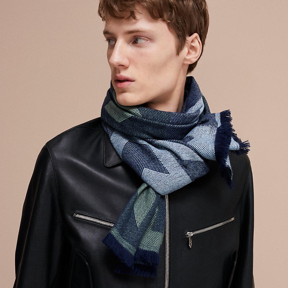 エルメス HERMES マフラー カシミヤ チャ グレー【中古  