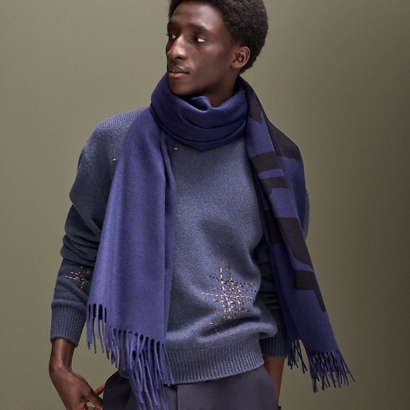 HERMES エルメス カシミヤ マフラー 見にくく