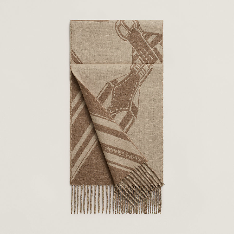 カシミヤマフラー 25×170 cm 《ジグザグのサングル》 | Hermès  