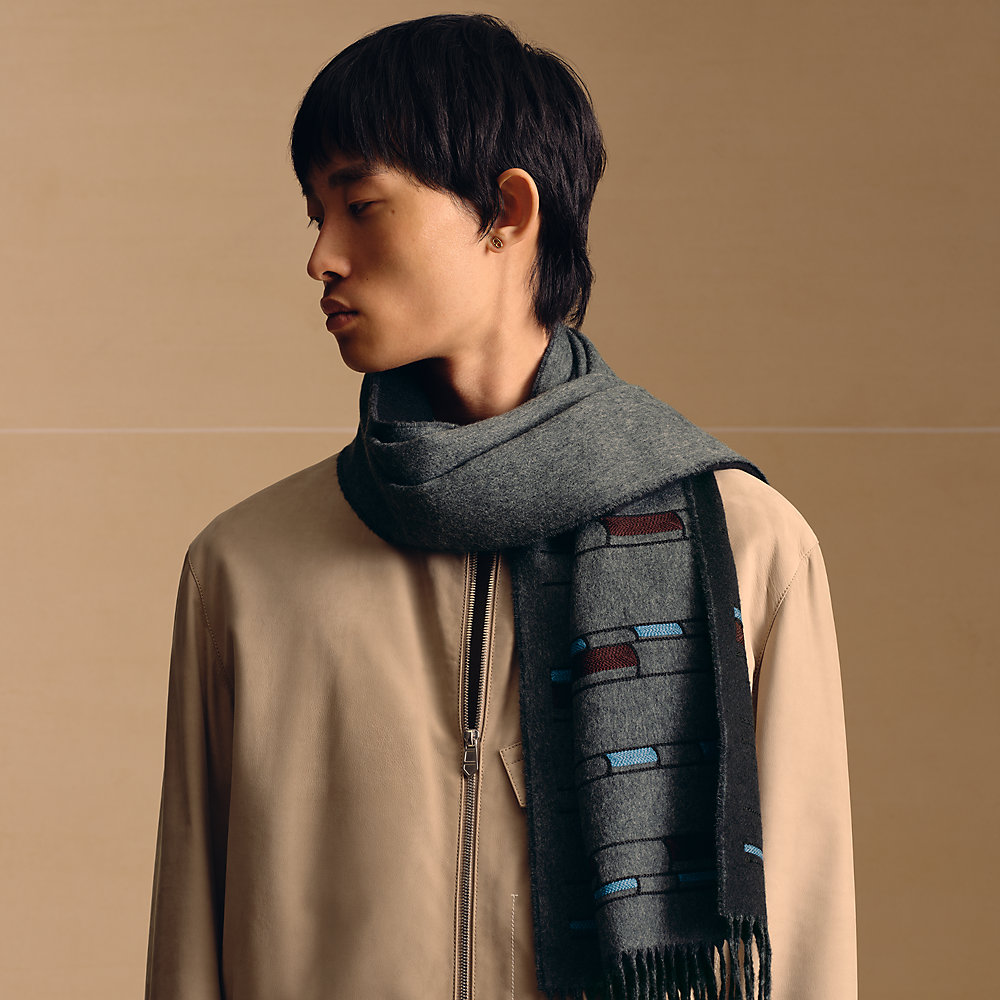 カシミヤマフラー 40×170 cm 《プロフィル・ブロデ》 | Hermès 