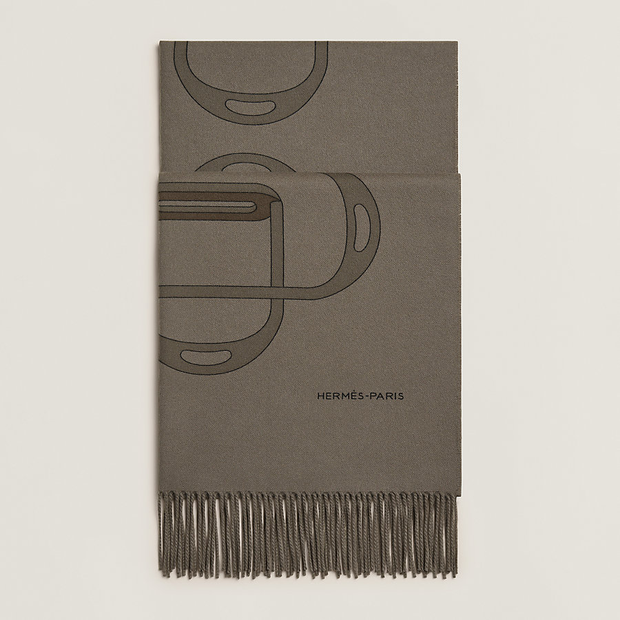 HERMES カシミヤマフラー 60x200 cm 差し出 