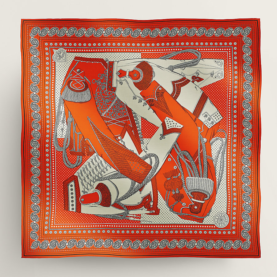 美品エルメスツイリーシルクスカーフズアヴとドラゴン 