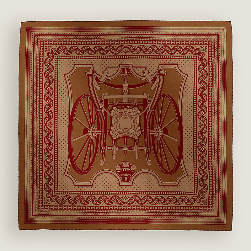 カレジェアン 《四輪馬車の車輪・バンダナ》 - マロン | Hermès  