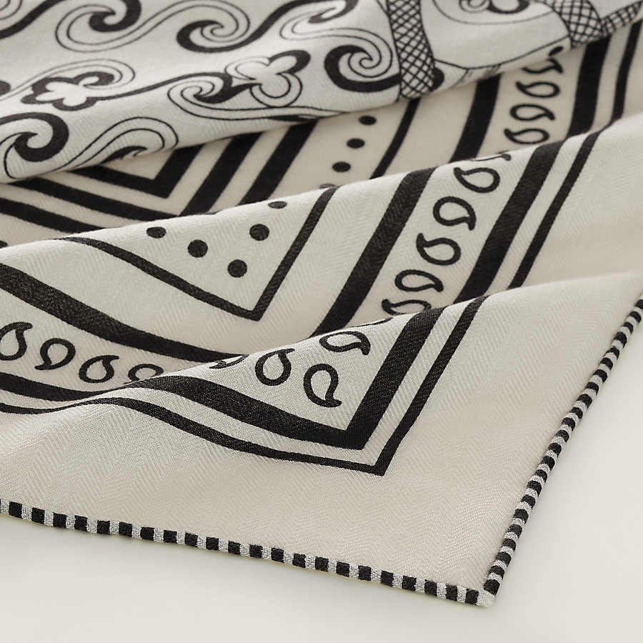 良品☆HERMES エルメス カレジェアン アマゾンの祭典 カシミヤ シルク  