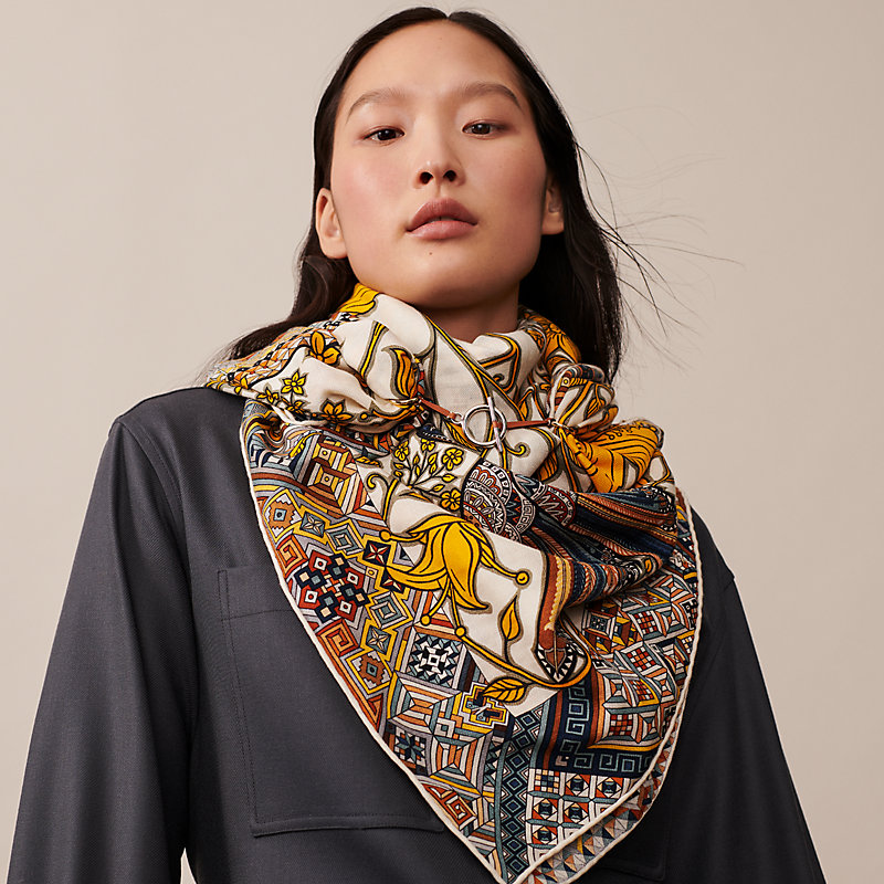 HERMES カレジェアン 140 カシシル ジャガーとハチドリ 美品エルメス