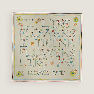 カレ 70 《アイ・ライク・フラワーズ》 - グレー | Hermès - エルメス 