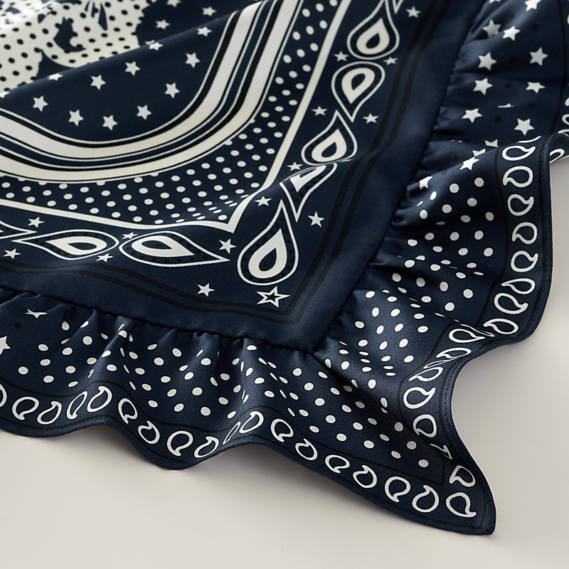 新品タグ付き エルメス カレ70 モスリン ベカン 青っぽい 