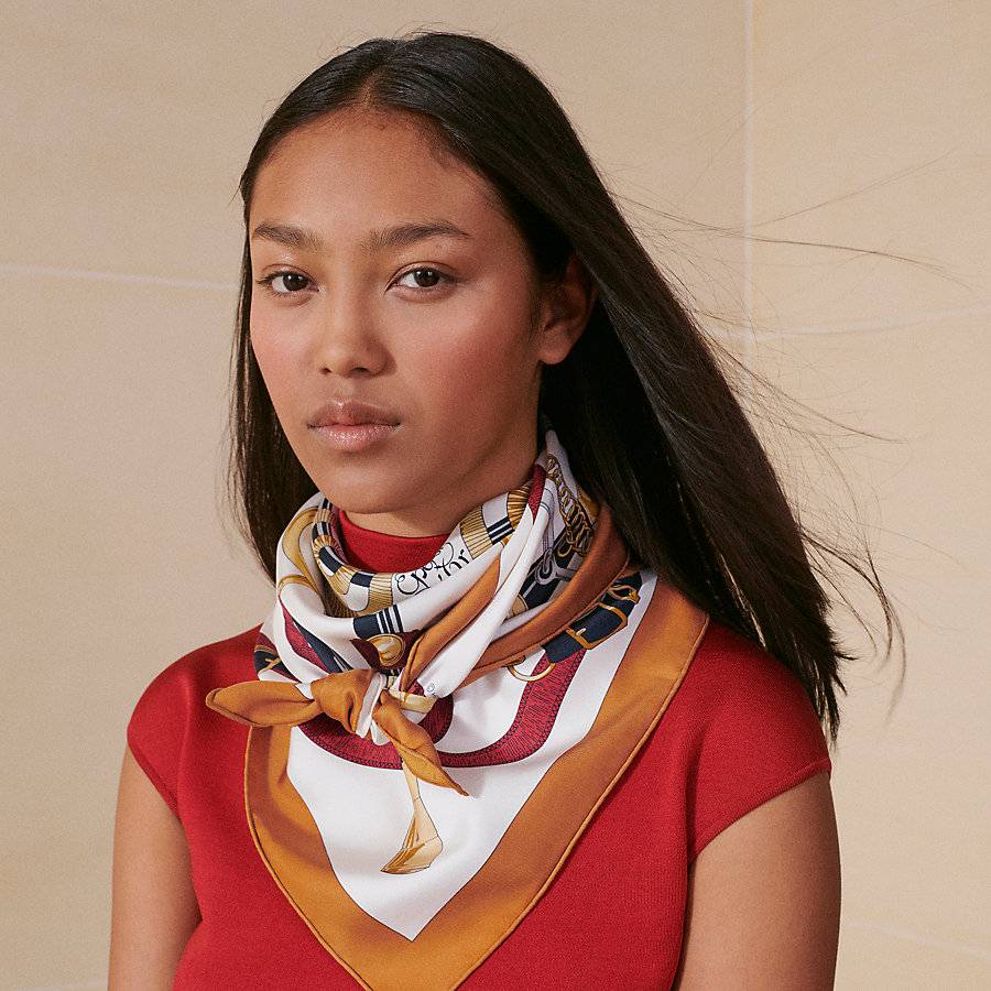 HERMES エルメス ロザンジュ エプロンドール カシシル（カレ 90  