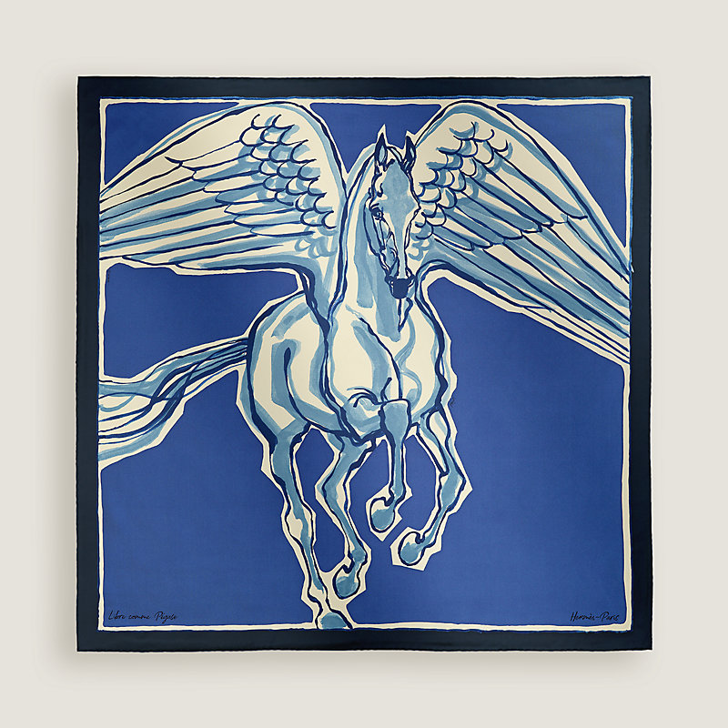 ◆1円　超美品 エルメス Soie Libre カレ90 馬 海 かもめ シルクスカーフ イエロー グリーン系【No/088】 エルメスカレ90 Cavalcades⁄騎馬行進 オレンジ⁄ブラン⁄ルイユ