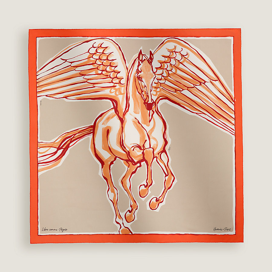 Hermès シルクスカーフ カレ 90 《ペガサスのように自由に》 