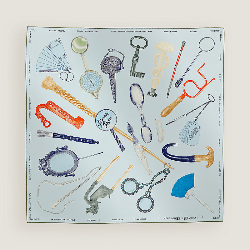 カレ 90 《切っても切れない仲間》 - ブルー | Hermès - エルメス-公式  