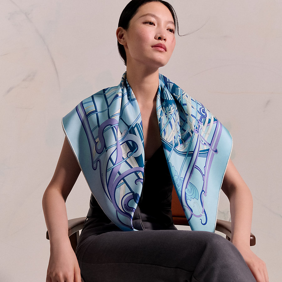 HERMES エルメス 国内ブティック購入 スカーフ カレ90 エレフセリア 