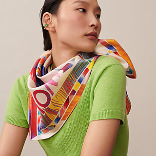 HERMES エルメス カレ90 Double Face Wow ダブルフェイス シルク 