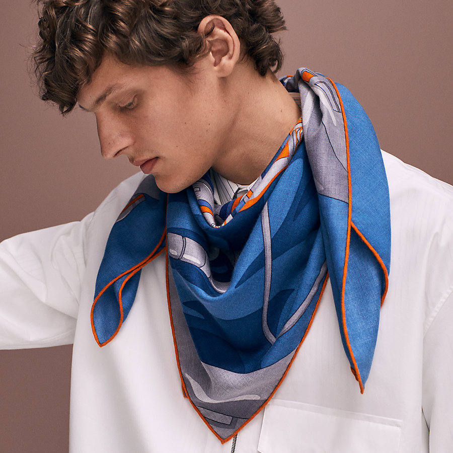 美品】エルメス カシミア シルク マフラー H うつっ ロゴ